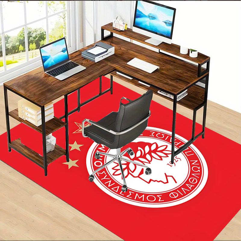 Olympiacos F.C Polyester Carpet, Soft Indoor Mat for Office Chair, Living Room, Computer Desk - Decorative Home Office Rug Design