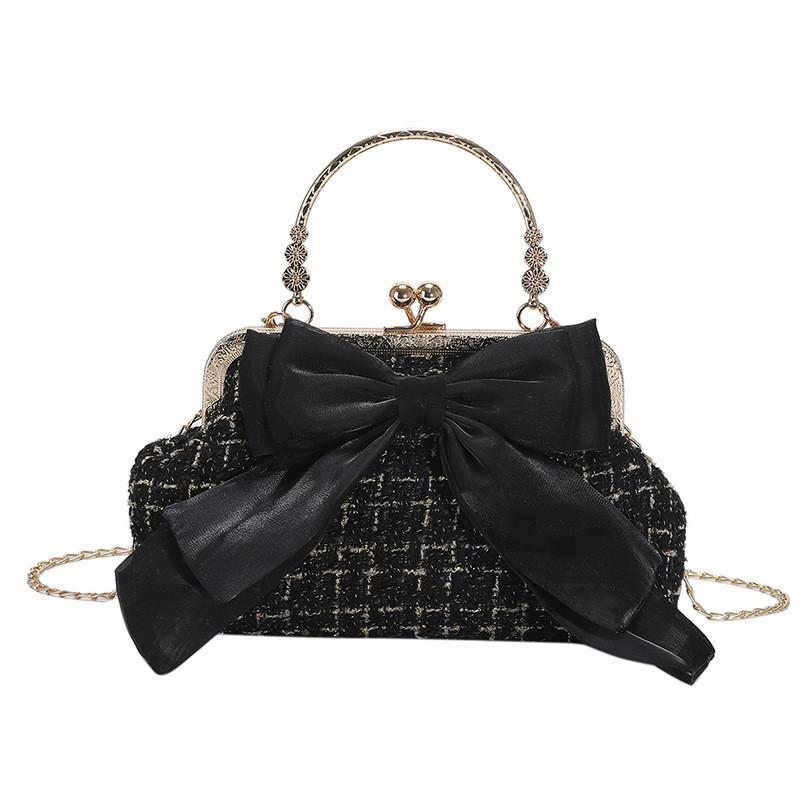 French Chic Fashion Shell Bag With Chain And Bow For Daily Use