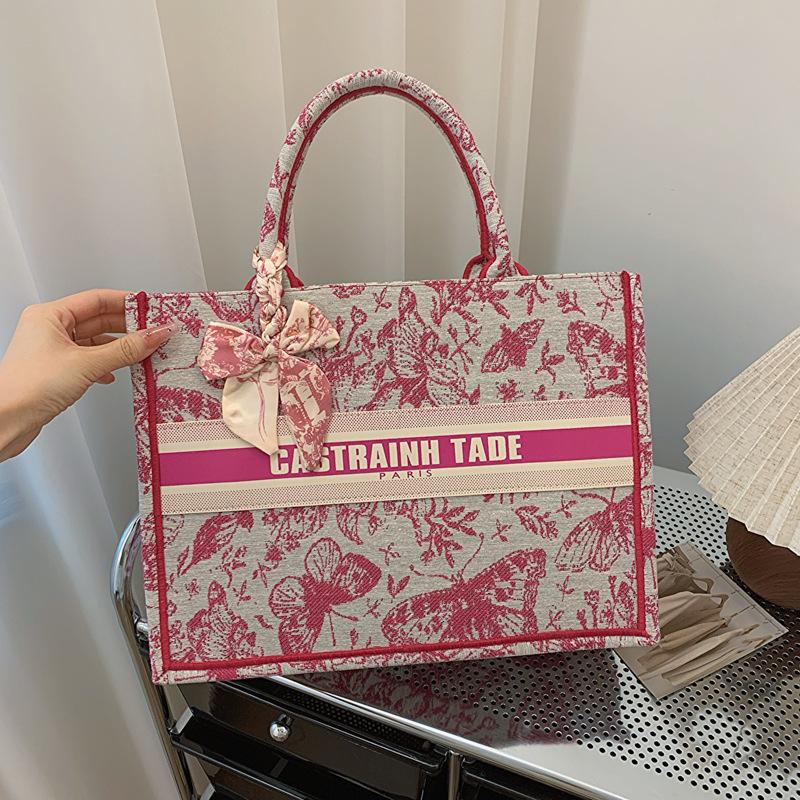 Новая высококачественная сумка-тоут контрастного цвета с бабочками, размер шелкового платка, ручная женская сумка