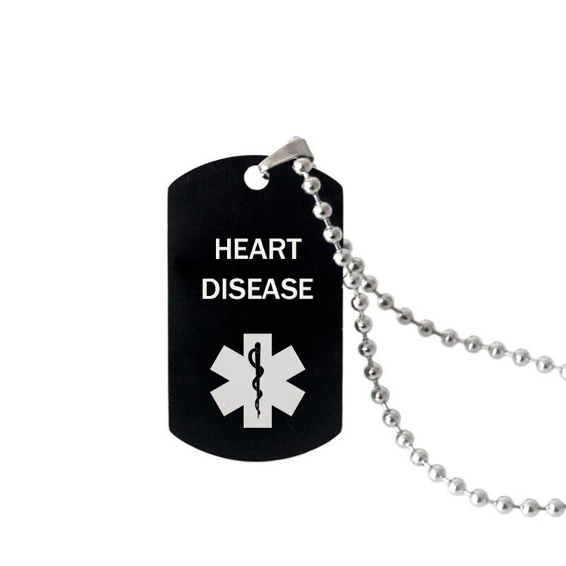 Медицинское оповещение-кулон, ожерелье диабетического типа, астма, болезнь сердца, ожерелья из нержавеющей стали для женщин и мужчин, модные аксессуары для медицинского оповещения