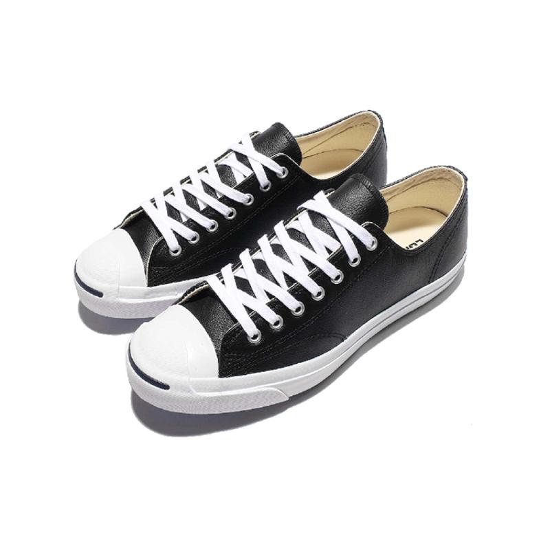 Converse Кожаные кеды Jack Purcell с открытой улыбкой, модные, износостойкие, нескользящие, низкие, унисекс, черно-белые