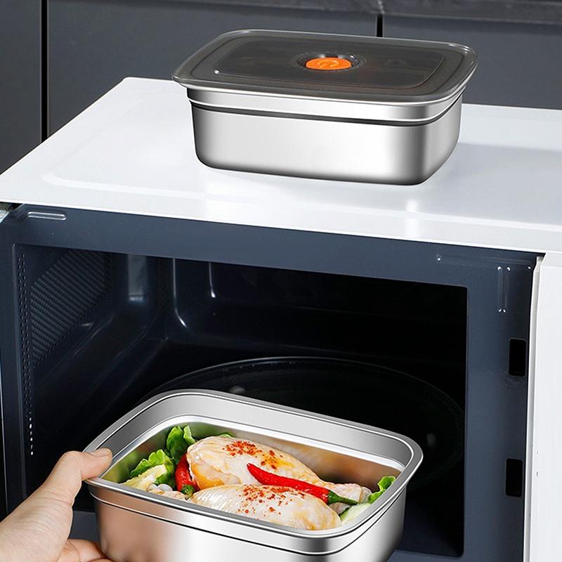 Ланч-бокс из нержавеющей стали 304 с крышкой, герметичный, не протекающий, коробка для бенто, контейнер для хранения в холодильнике/морозильнике, ланч-бокс для кемпинга на открытом воздухе