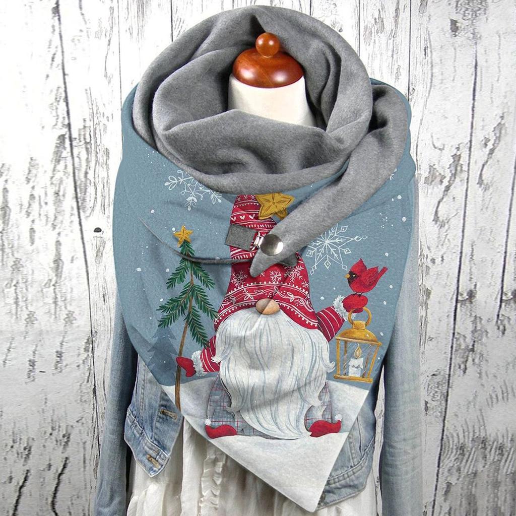 Women Christmas Printing Scarf Fashion Multi-Purpose Shawl Scarf
