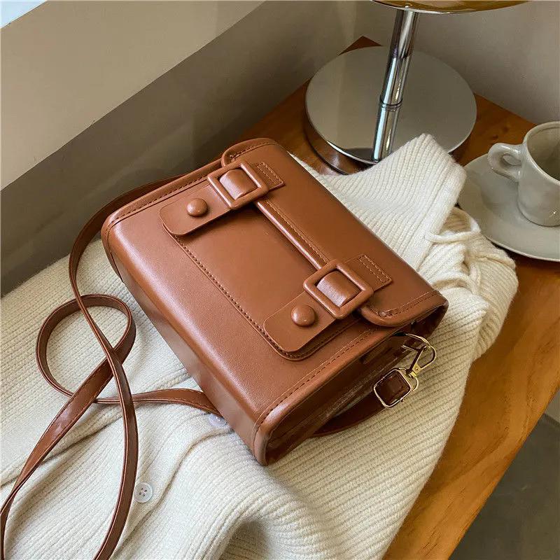 WTEMPO Повседневные однотонные высококачественные ретро-сумки на одно плечо для женщин, осень-зима, универсальные элегантные сумки через плечо