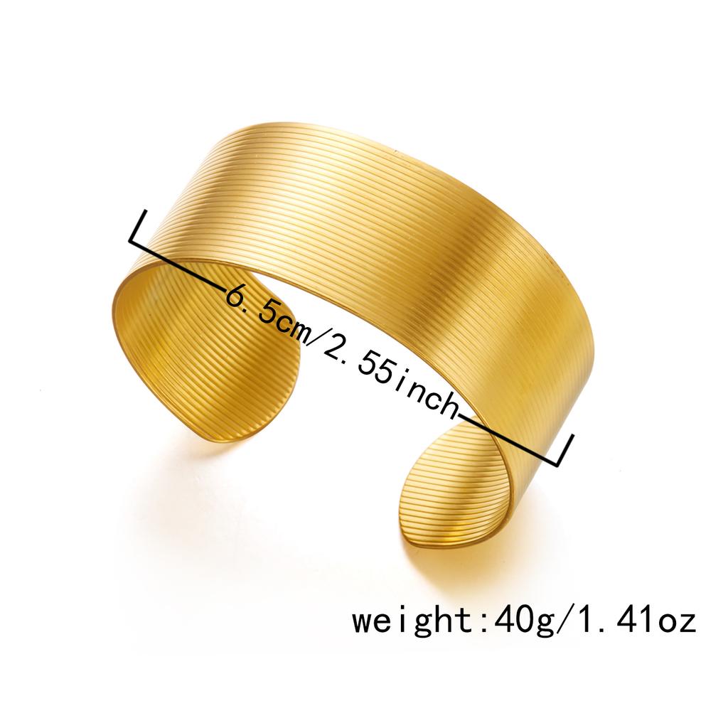 Vintage Irregular Bracelet for Women Stainless Steel Gold Color Open Cuff Bangle Exquisite Luxury Waterproof Jewelry Accessories