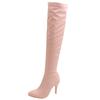 Fashion Sexy Elastic Thigh High Boots Women High Heels Over-the-knee Boot Female Point Toe White Yellow Fetish Party Long Shoes Big Size