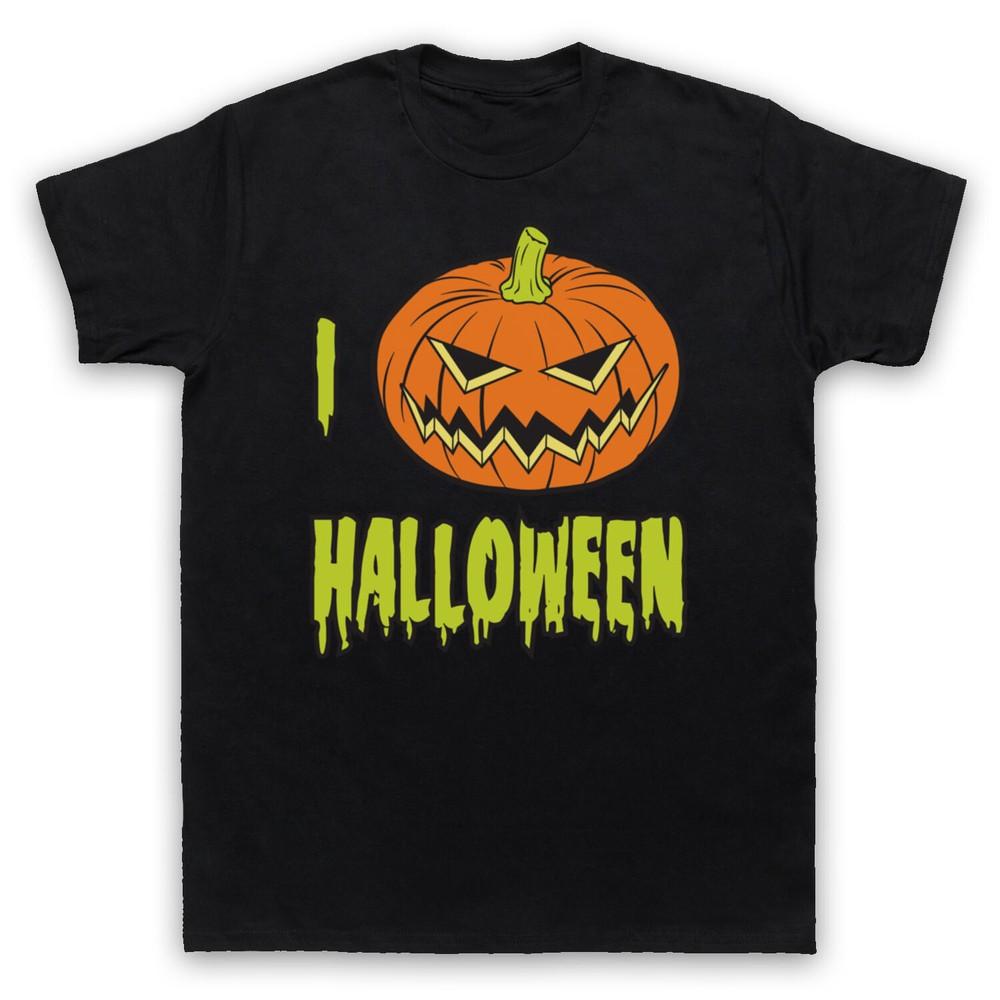 I Love Halloween Pumpkin Cool Cute Horror Celebration Mens And Womens T-Shirt