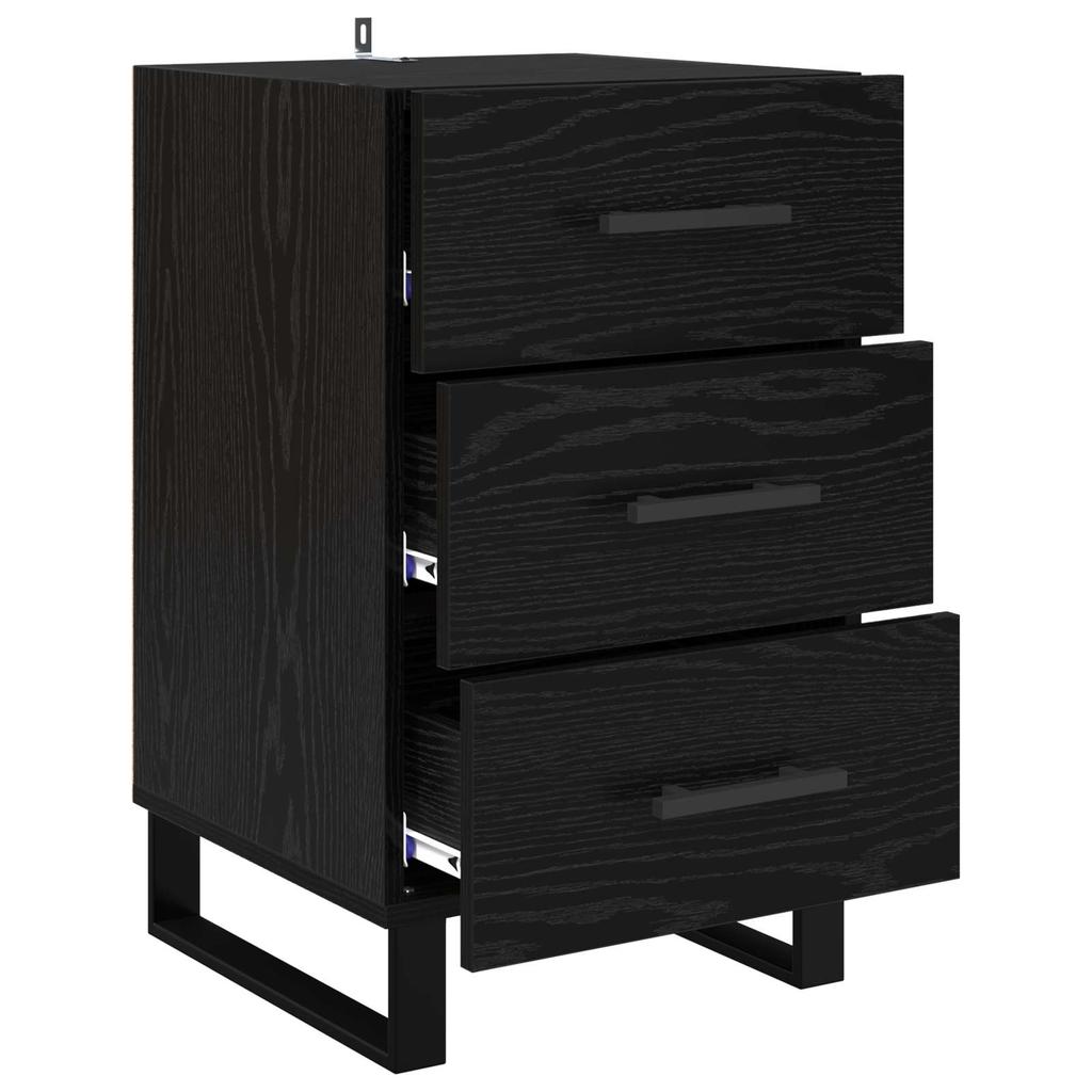 Nightstand Black Oak Look 40 x 40 x 66 cm Particleboard