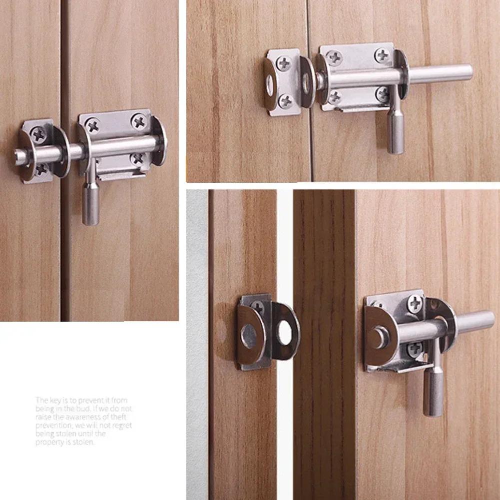 Stainless Steel Door Latch Solid Sliding Door Bolts Latch Hasp Home Hardware Gate Safety Toilet Wooden Door Lock Bolts