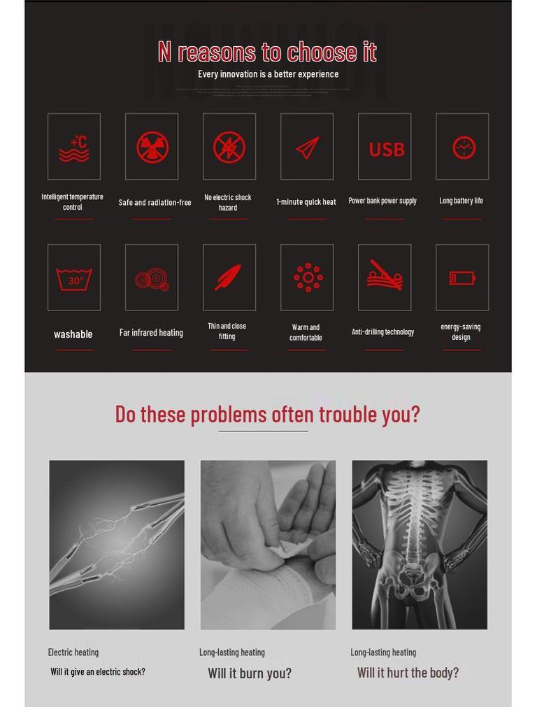 Unisex Smart Electric Heating Vest - Full Body, Constant Temperature