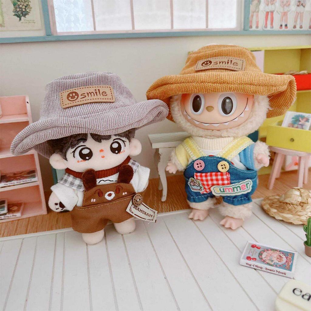 17cm Labubu Clothes Cute Mini Plush Doll's Outfit Accessories Flower Overalls Crawling Clothes for Labubu Dolls Children Gift