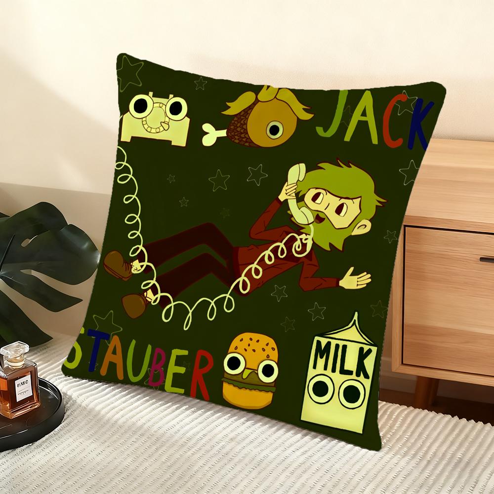 Чехол для подушки J-Jack Stauber Мягкий коротковорсовый чехол для подушки Гладкая уютная текстура Эстетичный чехол для подушки Домашний декор