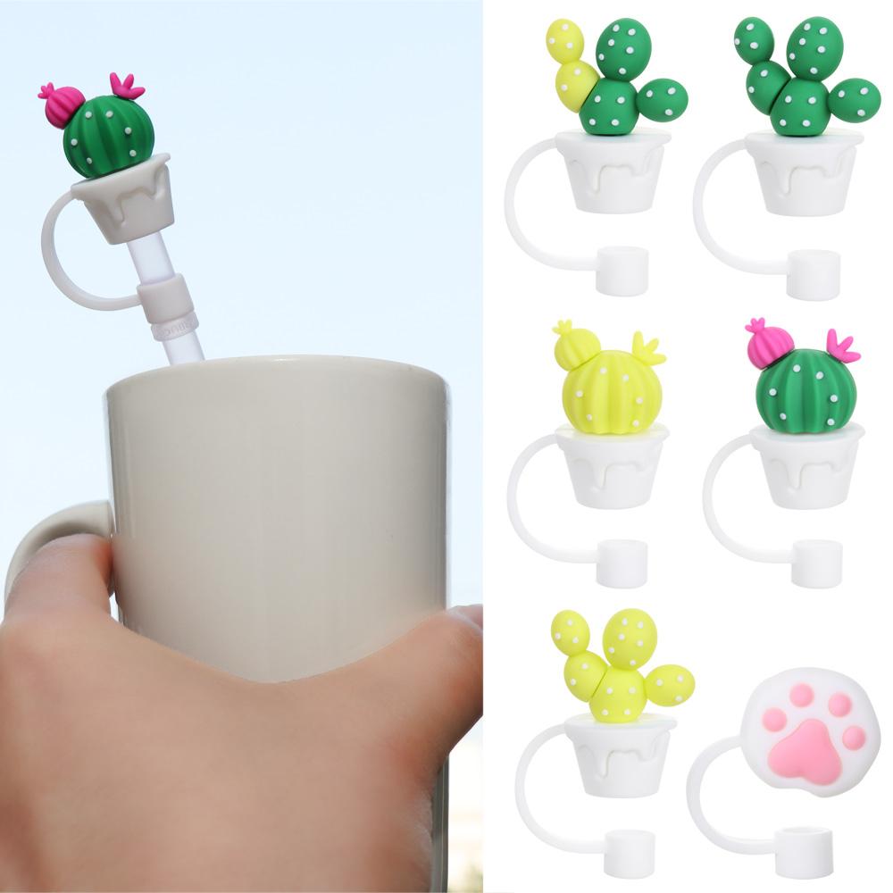 Airtight Straw Tips Cartoon Plugs Cover Cup Accessories Drinking Dust Cap Silicone Straw Plug