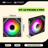 UPSIREN PF-14 PRISM 4PRO Корпусный вентилятор для компьютера 140 мм ARGB 4-контактный PWM Тихий вентилятор охлаждения 12 В Большой воздушный поток 47,2 CFM / 650-1800 об/мин