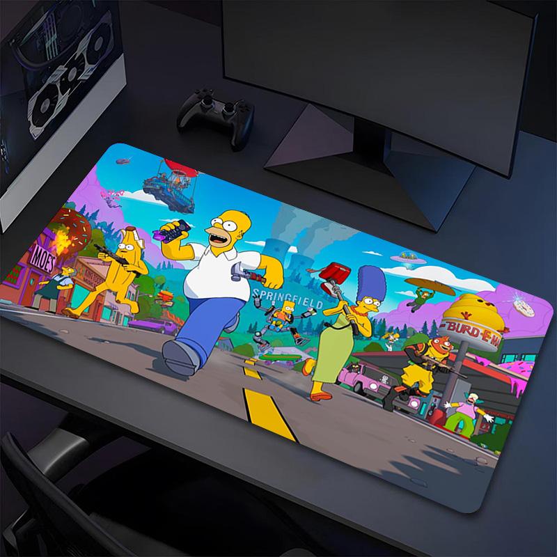 Simpsons World Xl Gaming Mouse Pad Nonslip Rubber Base Stitched Edge Waterproof Desk Mat For Pc Laptop Gamer Office Computer Accessories C92938