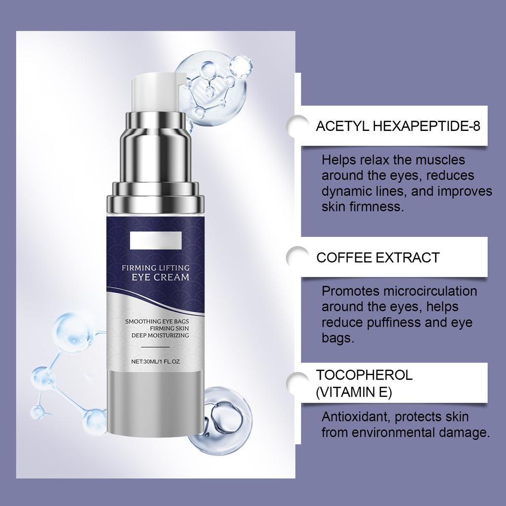 Крем для век с мгновенным устранением мешков под глазами, против отечности, против морщин, глубокое увлажнение, питательный, против темных кругов, против старения, коллагеновый крем для век 30 мл