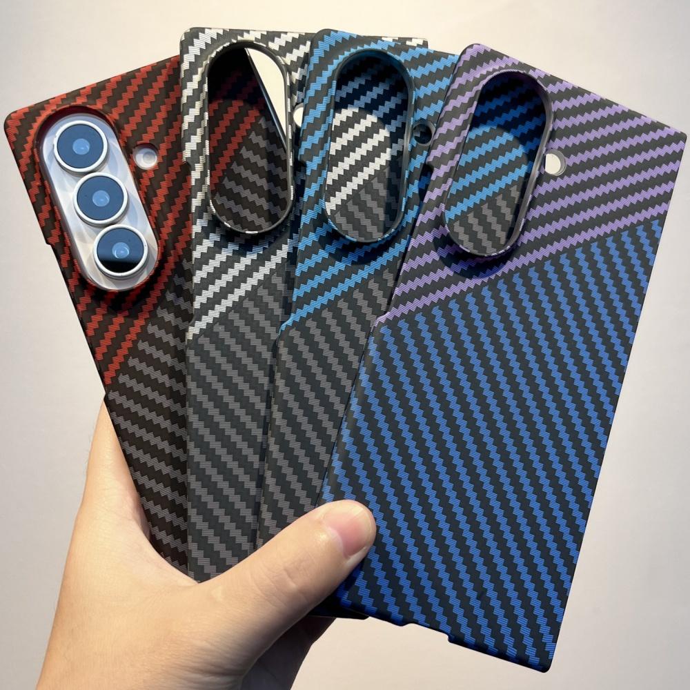 Тонкий чехол для телефона с текстурой углеродного волокна для Samsung Galaxy Z Fold 8 7 6 5 Fold 8 Ultra Жесткий ПК Ударопрочная защитная задняя крышка