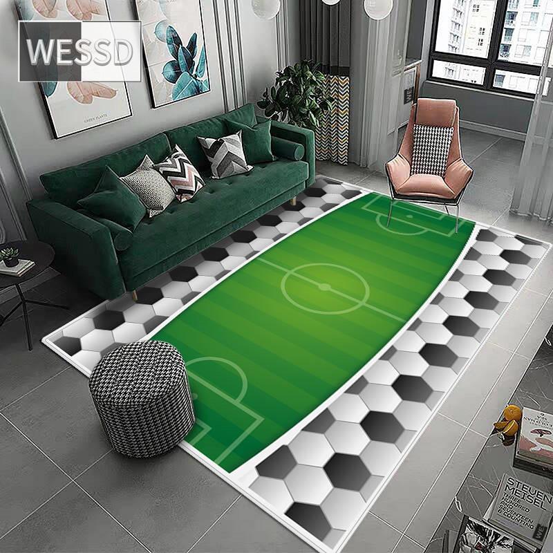 3D Football Field Capet For Living Room Soft Floor Mat Microfiber Large Carpet