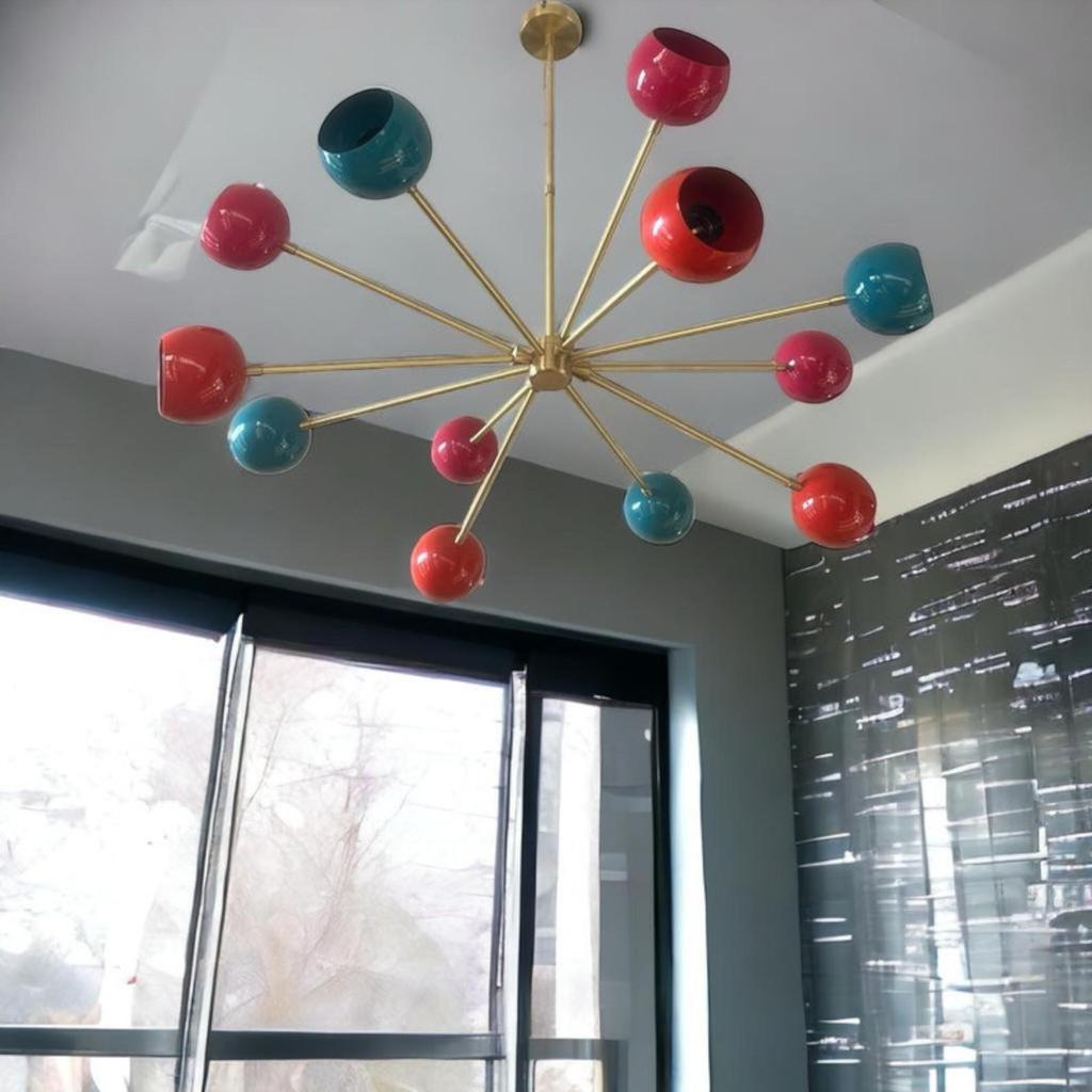 12-дюймовая люстра-шарики середины века в итальянском стиле «Спутник», подвесной светильник, домашний декор, регулируемая высота, домашний декор