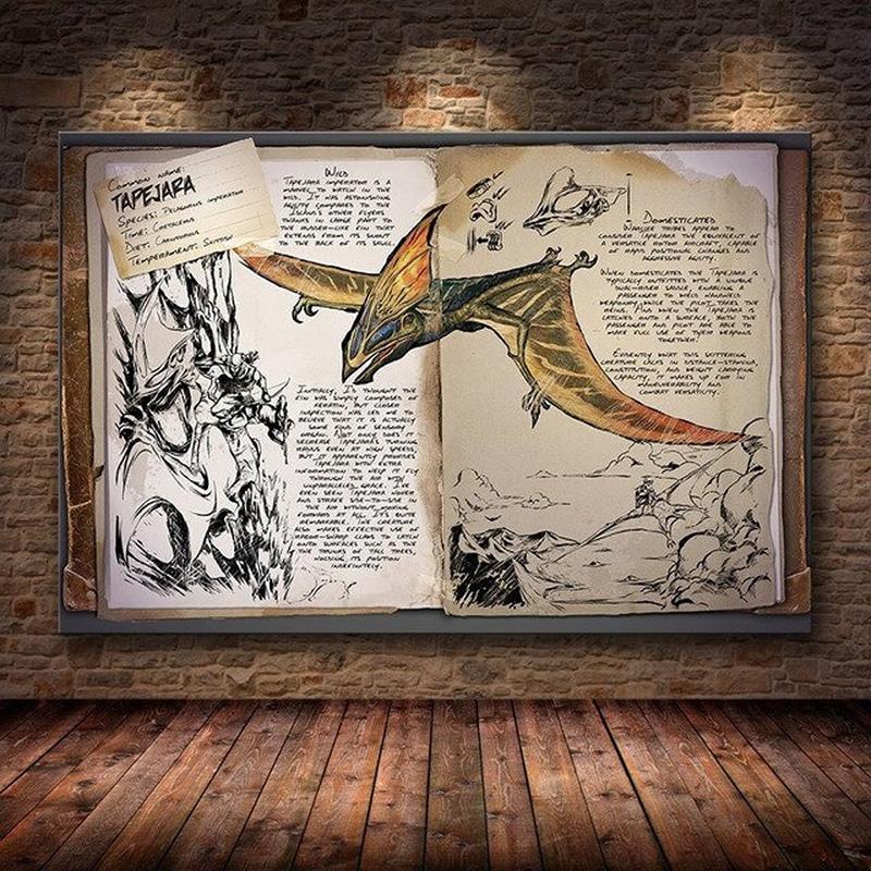 Плакат «Ark Survival Evolved», игра на выживание, оригинальный мир, знание динозавров, ретро настенные картины, печать, холст, живопись, домашний декор