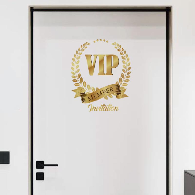 Золотые VIP-наклейки, скандинавские креативные виниловые наклейки для спальни, ванной комнаты, декоративные наклейки на деревянные двери