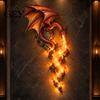 Artistic Wall Fixture Dragonfire Guardian Sconce, Gothic Fantasy Dragon Head Lamp, Vintage Unique Art Resin Sculpture with Flame for Medieval Home Bar