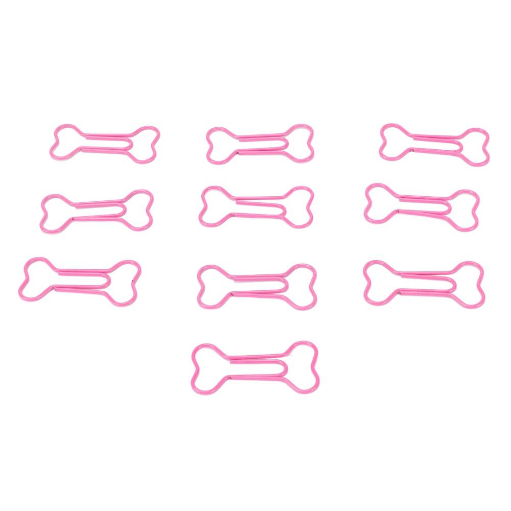 100Pcs Bone Shaped Paper Clips Pink Cute Paper Clips Small Paper Clips Office