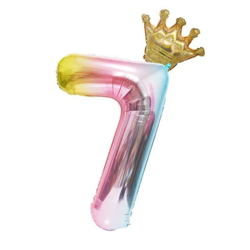 40-дюймовый градиентный шар с цифровой короной для украшения вечеринки в честь первого дня рождения ребенка