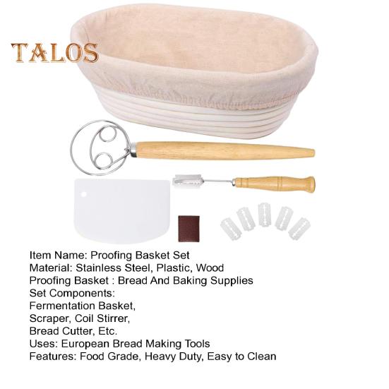 11 шт./компл. набор инструментов для выпечки хлеба на закваске, овальная корзина для расстойки из ротанга, тканевый вкладыш, датский венчик, скребок для хлеба, крышка лезвия, принадлежности для приготовления хлеба