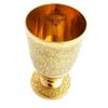 Pure Brass Glass Tumbler with Goblet Design - 350 Ml, Embossed, Drinking and Serving Water, Yoga and Ayurveda, 2 Piece