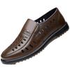 Summer Men's Business Leather Shoes Men's Hollow Breathable Hole Shoes Middle-aged and Elderly Men's Shoes Dad Leather Shoes