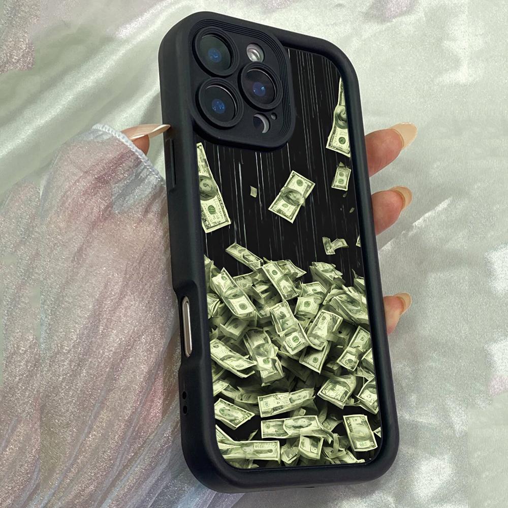 JT240 Падающие деньги для iPhone 17 16 15 14 13 Pro Max Samsung S26 S25 Ultra A17 A16 A07 A56 A36 A15 A14 A13 Xiaomi 15T Redmi 15c Note 14 13 Мягкий чехол