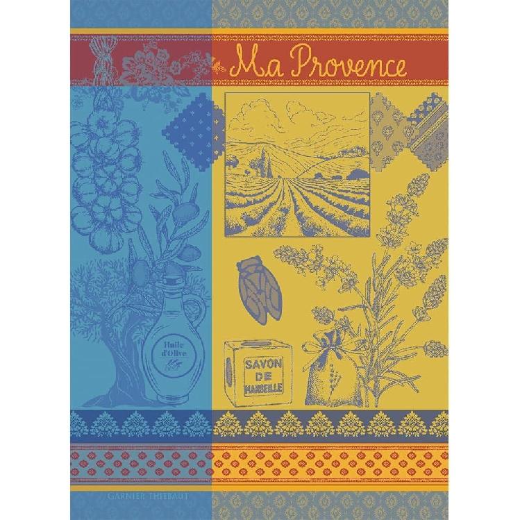 Garnier Thiebaut Jardin Spirituel Vert (Green Spiritual Garden) French Kitchen Towel 22"x30", Cotton, Jacquard