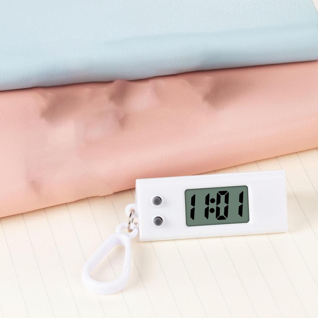 Mini Triangular Clock, Portable, Compact Keychain Clock for Kids, Digital Silent Clock for Exams and Studying