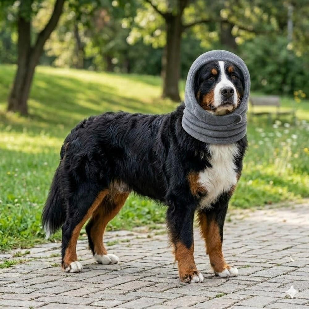 Breathable Dog Soothing Headgear Noise Reduction Dog Ear Cover Pet Calming Hood  Sleep Use