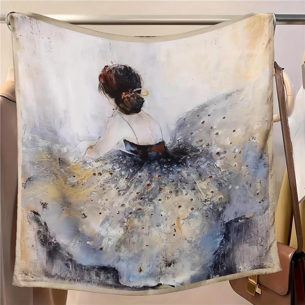 70 Silk Scarf: High-End Korean Style, Versatile Professional Imitation Silk, Retro Printed Women's Scarf