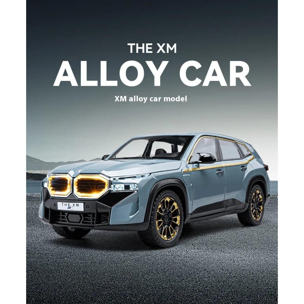 Масштаб 1/24 Симуляция BMW XM Сплав Модель автомобиля Металл Литье под давлением Украшение Звук Свет Детская игрушечная модель автомобиля Подарок на день рождения для мальчика
