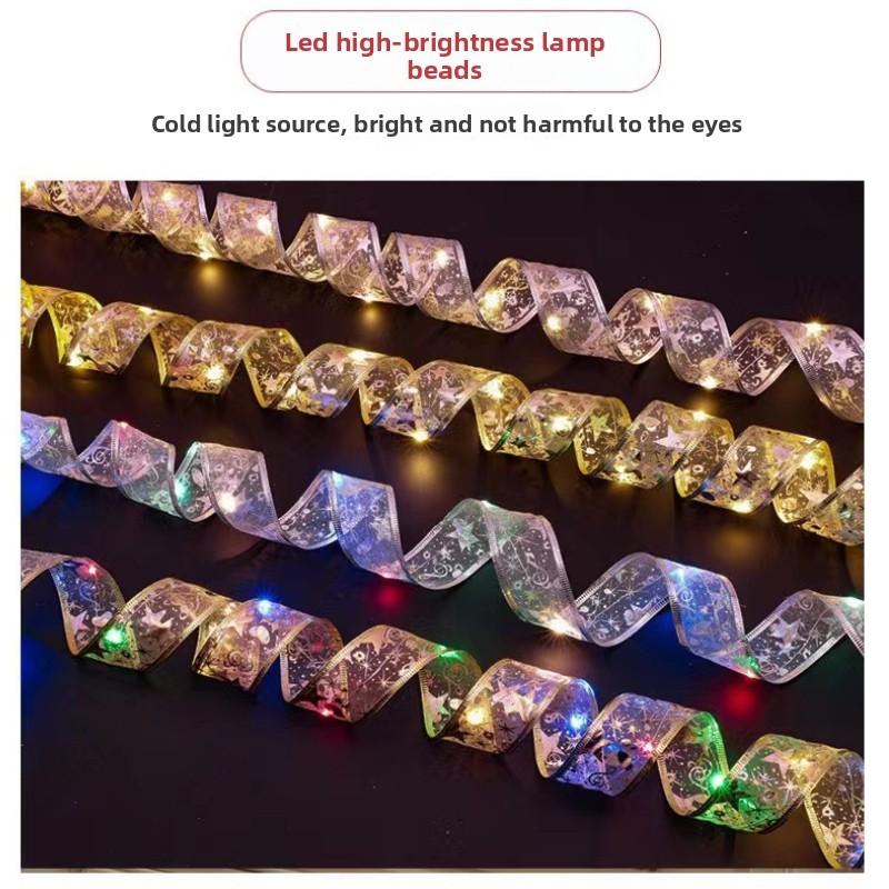 Holiday Led Ribbon String Lights With Pvc Material For Christmas Tree And Gift Decoration