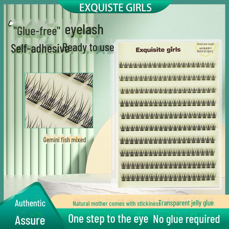 Самоклеящиеся прозрачные накладные ресницы цвета подсолнечника, натуральные, для начинающих, трехслойные