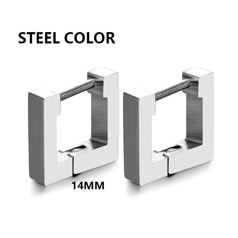 Модные геометрические серьги-кольца из нержавеющей стали с квадратными треугольниками, мужские и женские серьги-кольца из нержавеющей стали в стиле панк, хип-хоп, ювелирные изделия для пирсинга, подарки