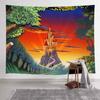 Psychedelic Castle Tapestry Wall Hanging Kids Room Decor Fantasy Castle Tapestry Bedroom Room Aesthetic Decor Home Decor