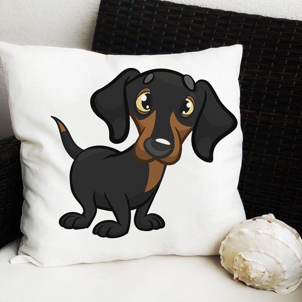 Fashion Colorful Dog Printed Cushion Cover Home Dachshund Decorative Sofa Coffee Car Chair Throw Pillow Case Almofada Cojines