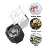 10X Jewelery Loupe Hexagonal Metal Portable Foldable Pocket Magnifier 20.5mm Len