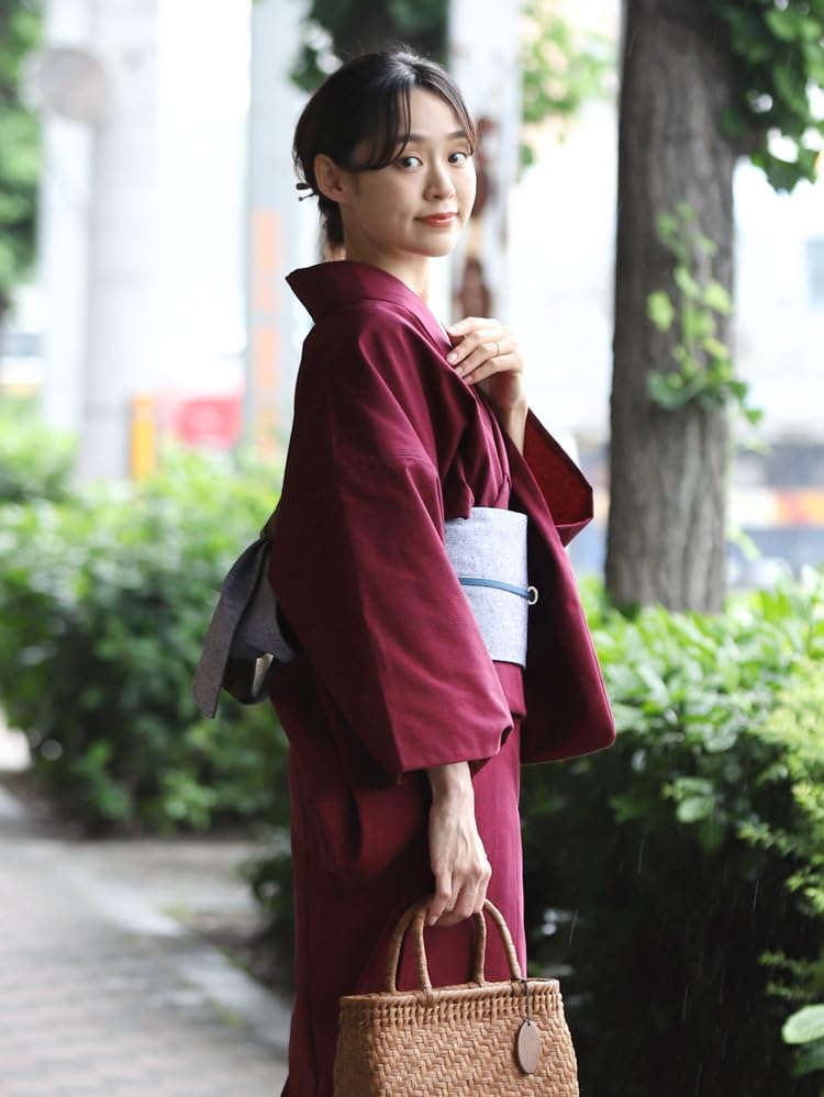 Хлопок Куруме Хлопок Сделано в одинарном стирающемся уже однотонном сером цвете M [Tayutafu] Кимоно, Ткать, Кимоно, Япония, Одежда, Кимоно, Пошитое на заказ, Женское,