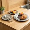 Сервировочный поднос из нержавеющей стали Ретро Рустикальное блюдо для стейка Десерта Круглая тарелка без бортиков для дома Кемпинга Кухни