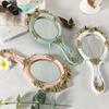 1PC Mirror Vintage Bedroom Handle Cosmetic Lace Household