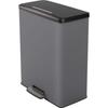 Duo Rectangle Trash Can - DECO BIN - CURVER - 52L (26+26L) - 49 X 32 X 61 Cm - Anthracite