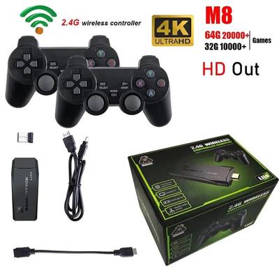 Игровая консоль 2,4G двойной беспроводной контроллер игровая приставка 4K 20000 игр 64 32 ГБ ретро-игры для PS1/GBA Boy Рождественский подарок