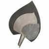 Wall Decoration - MDF Panel - Plant Leaf - Grey - 59 X 91 Cm
