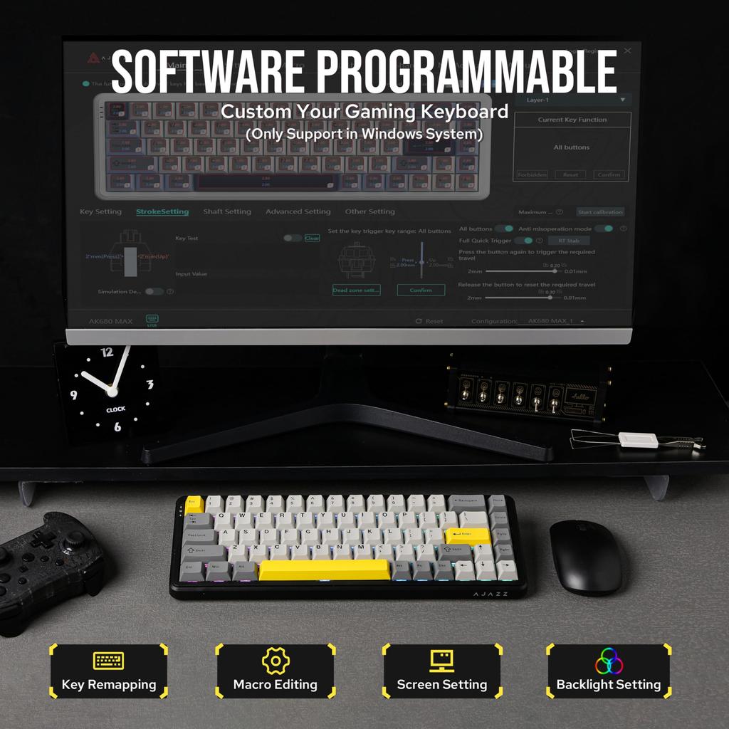 MechLands AJAZZ AK680 MAX Rapid Trigger Magnetic Wireless Gaming 8K Polling Hall Effect Mechanical Keyboard with RGB NKRO Technical Standards